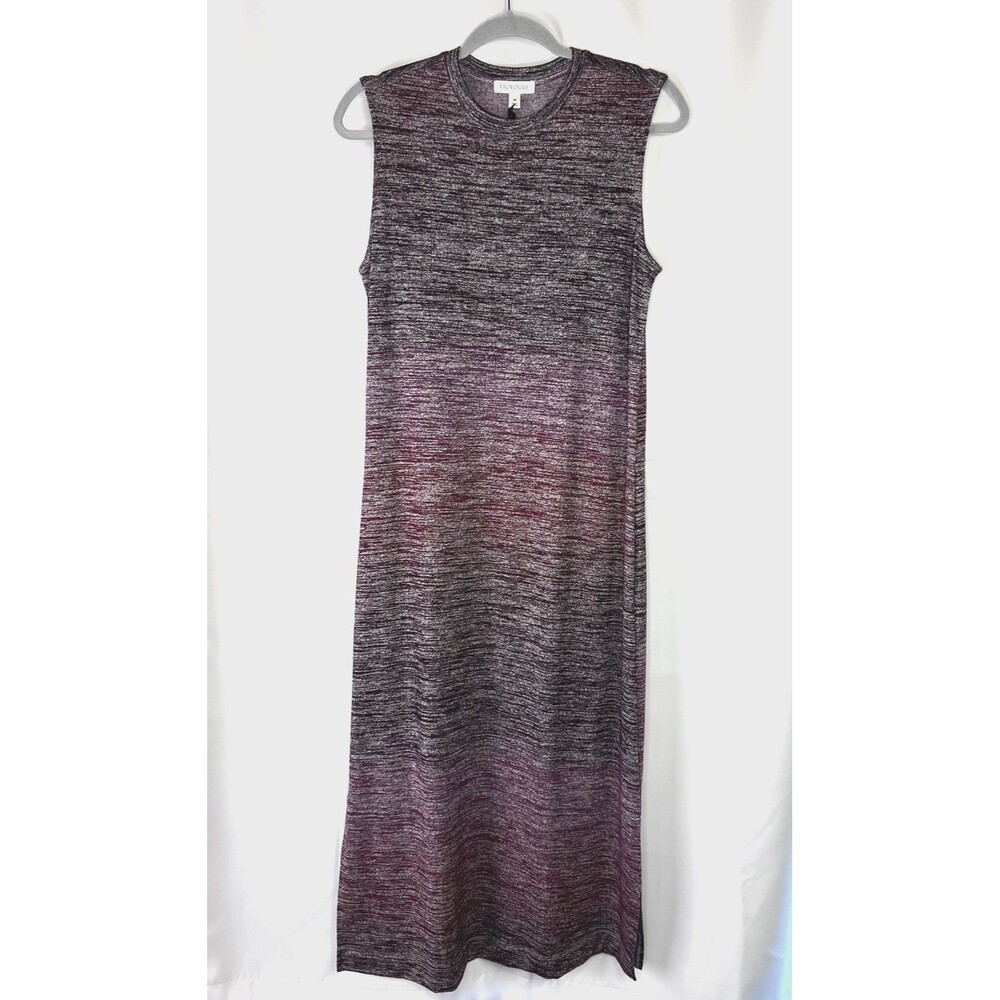 NEW Prologue Women's Sleeveless Marled Knit Maxi Dress Stretch Medium Puple Wine